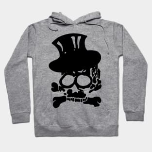 Heavy Metal Black Skull with Crossbones and Top Hat Hoodie